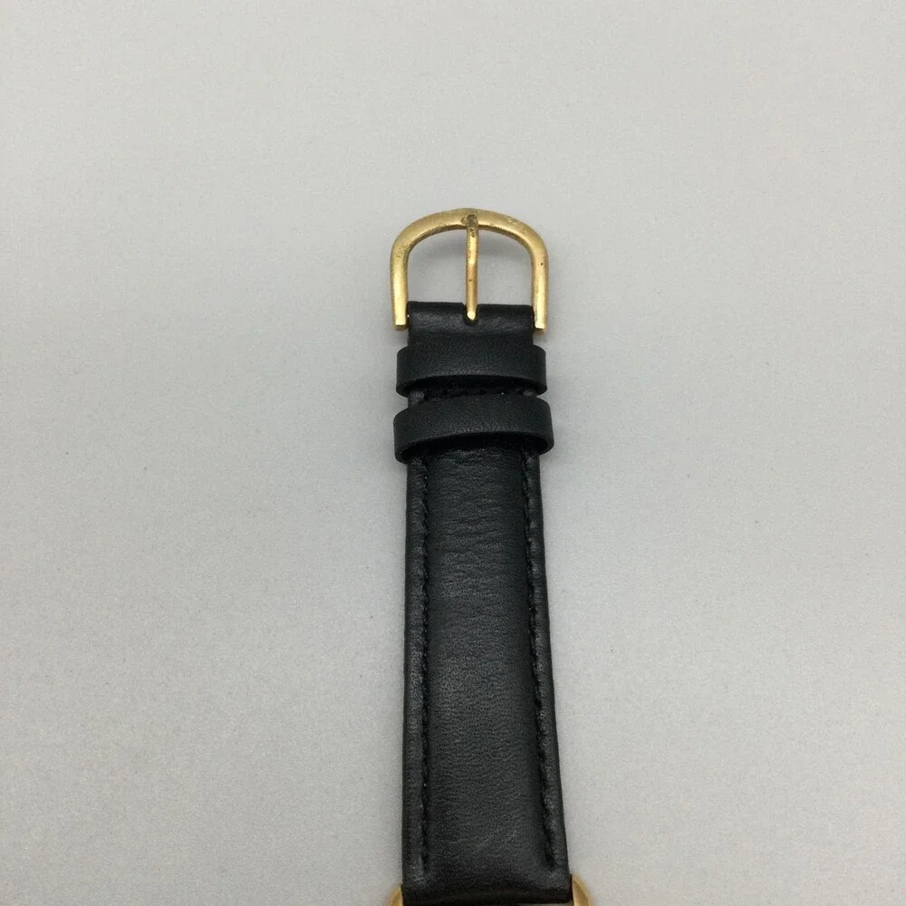 Tourneau Womens Pegasus Watch 32mm Gold Tone Leather Limited New Battery